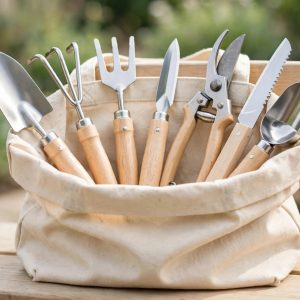 WORKPRO 7-piece stainless steel garden tool set with wood handles