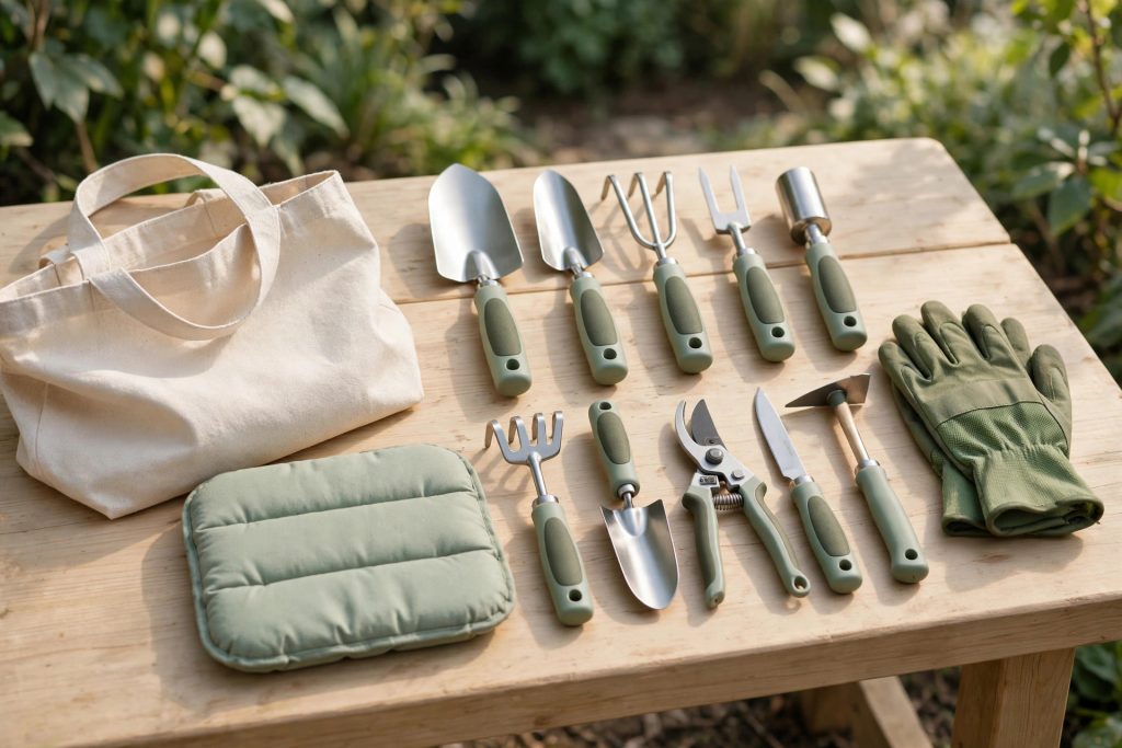 YAUNGEL 10-piece garden tool set with kneeling pad and gloves