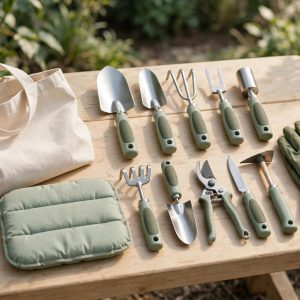 YAUNGEL 10-piece garden tool set with kneeling pad and gloves