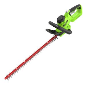 greenworks 40v hedge trimmer 24 inch kit with rotating rear handle and 2.0ah battery