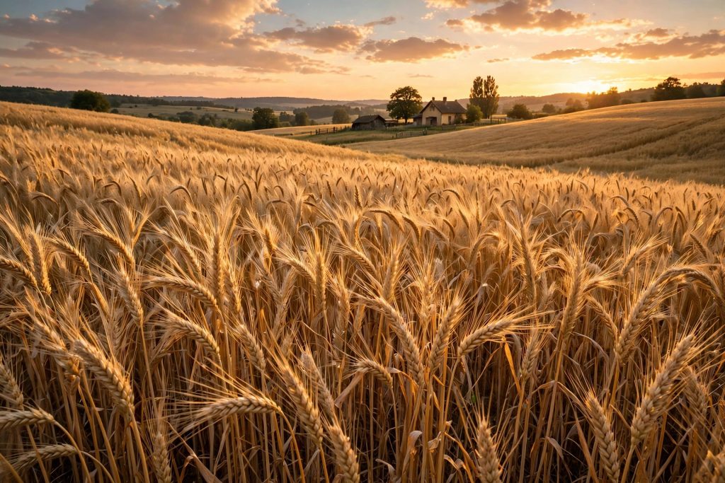 Golden harvest-ready field — the reward of building a farm season after season