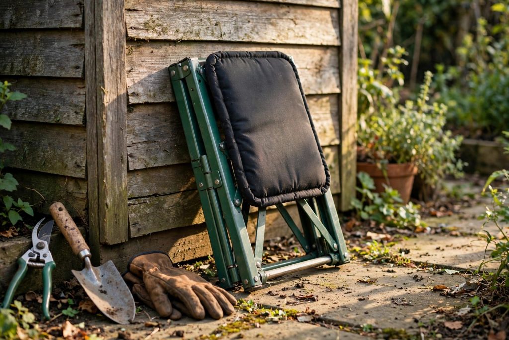 SONGMICS folding best garden kneeler stored flat
