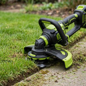 EGO Power+ EA0800 8 inch edger attachment on a 56V multi-head power head