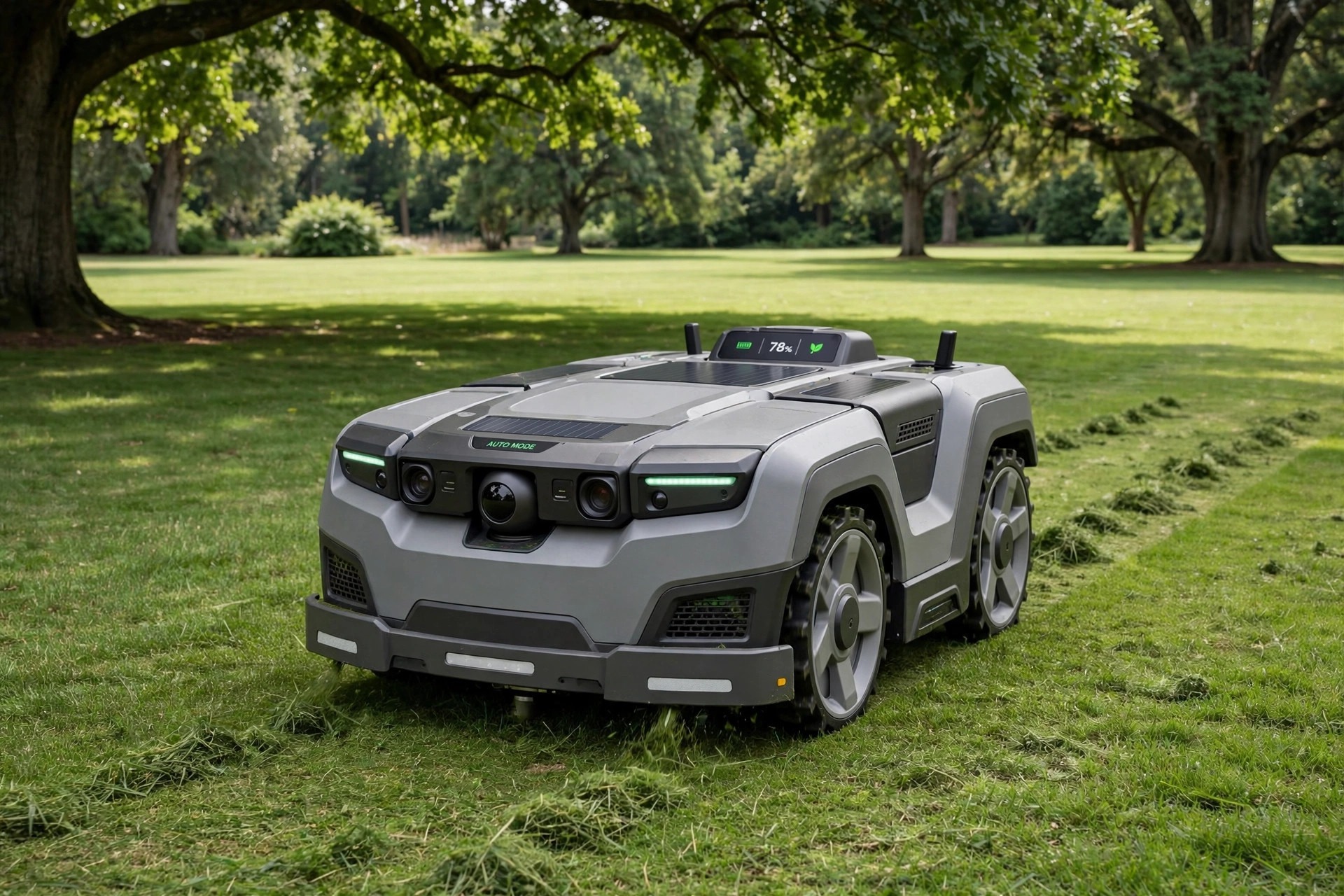 Husqvarna Automower 450XH robot mower on a large open lawn