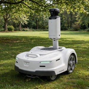 ECOVACS GOAT A3000 LiDAR robot mower mapping a large lawn without wires