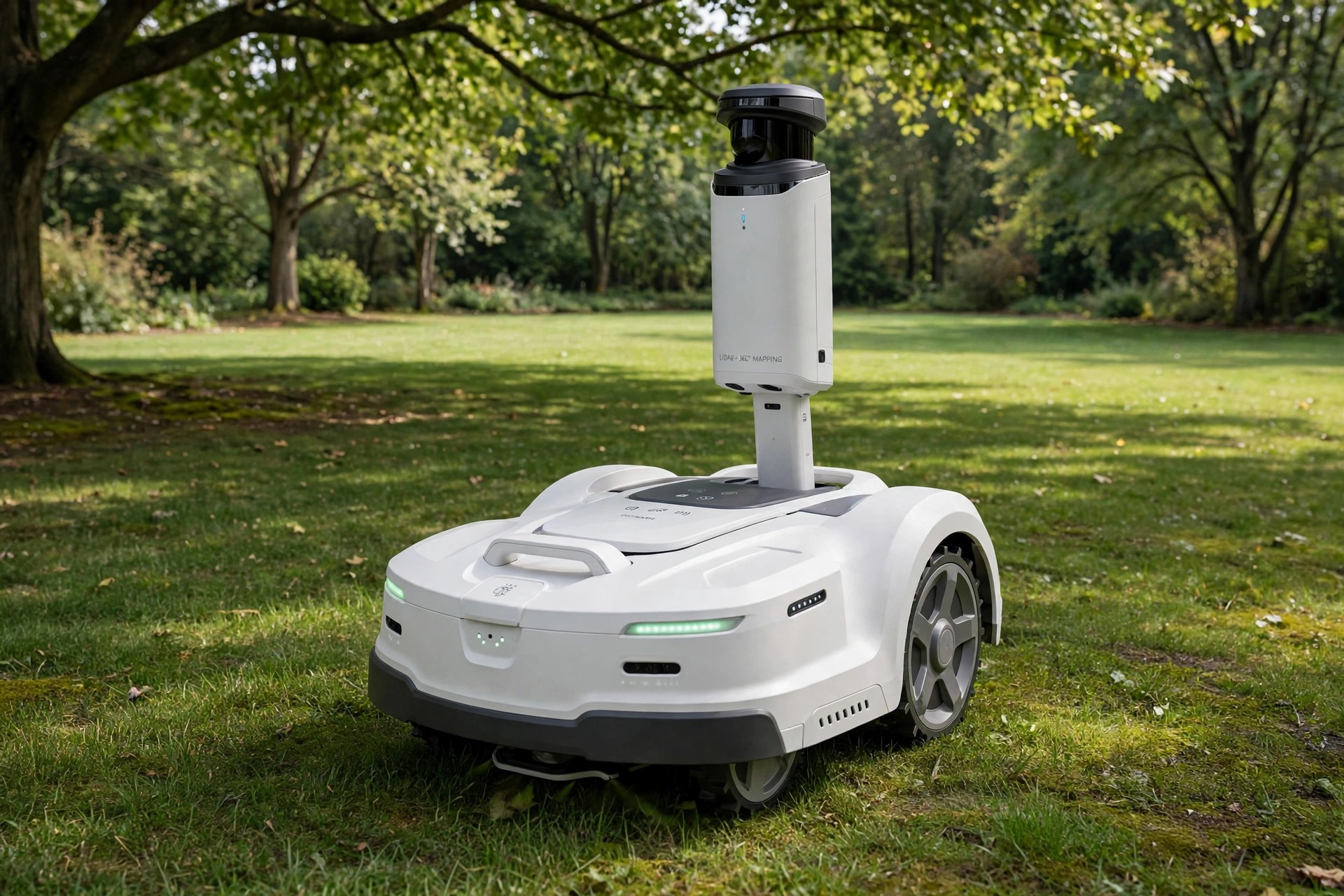 ECOVACS GOAT A3000 LiDAR robot mower mapping a large lawn without wires