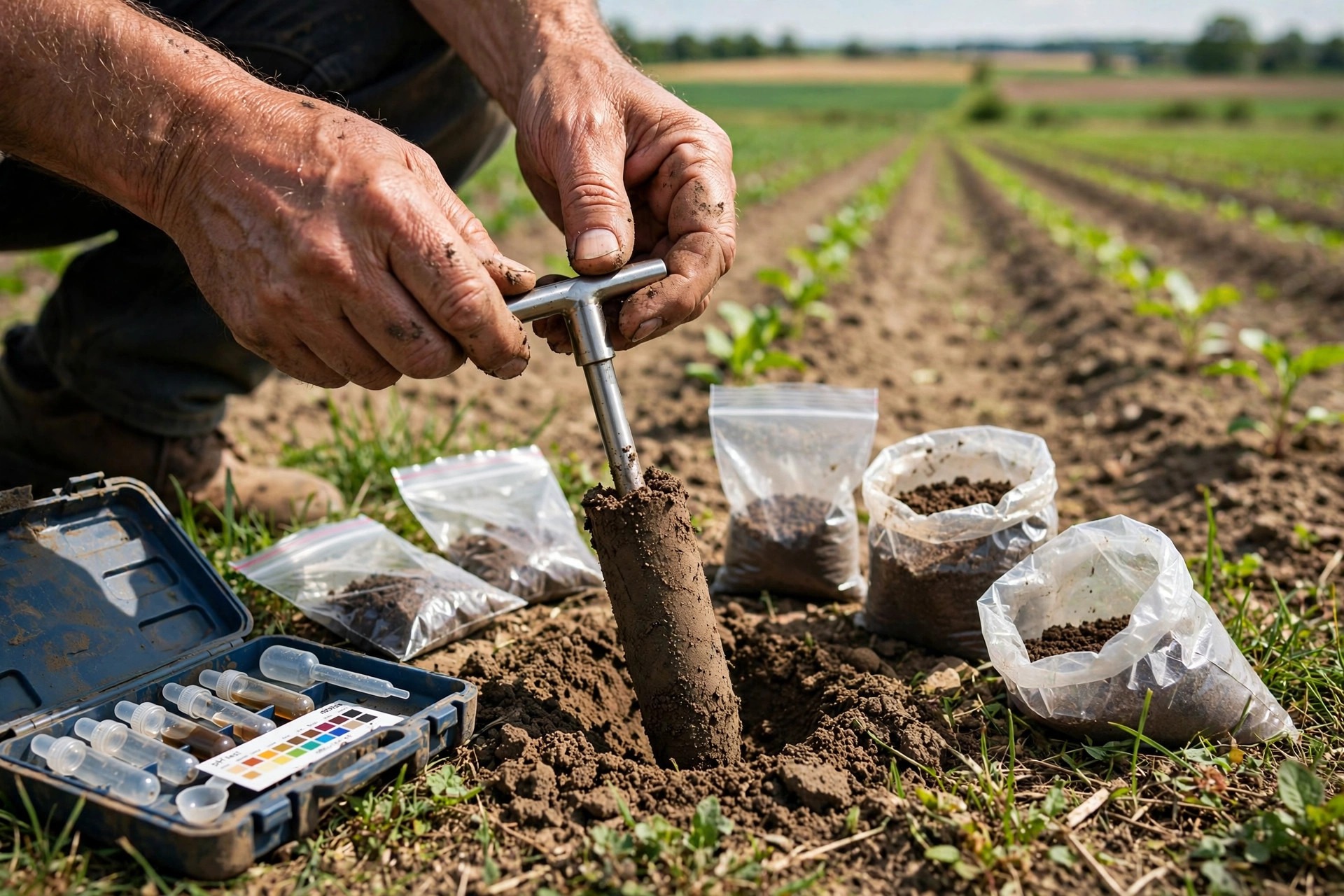 Soil testing in the field — one of the most practical farming secrets for smarter fertilizer decisions
